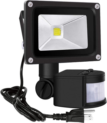 Z Motion Sensor Flood Lights Outdoor,10W Induction LED Lamp, IP65 Waterproof Spotlight,6500K LED Sensor