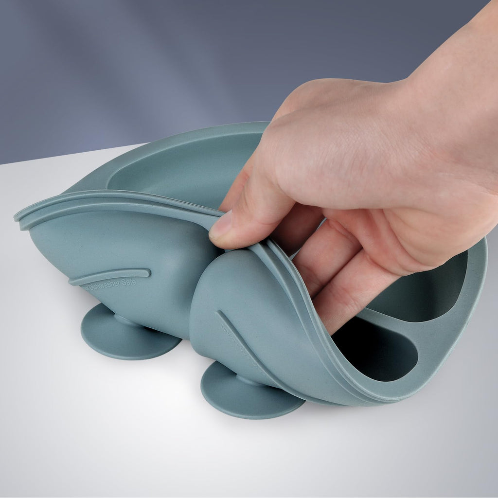 2 Pack Silicone Suction Plates for Baby, Spoons and Forks Set