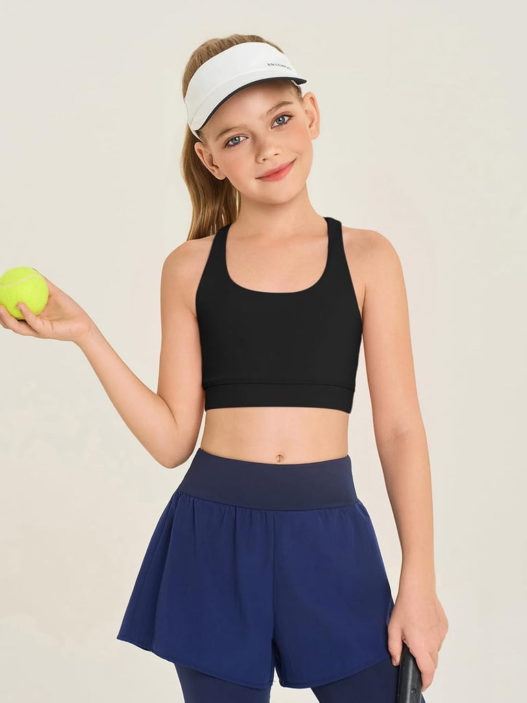 Girls Athletic Sports Bra Kids Strappy Back Training Bra