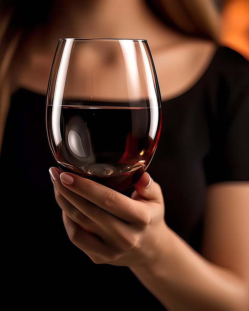 Stemless Wine Glasses(Set of 4)-20 oz,Crystal Wine Cups for Red or White Wine,Large Water Juice Glasses,No Stem Glass