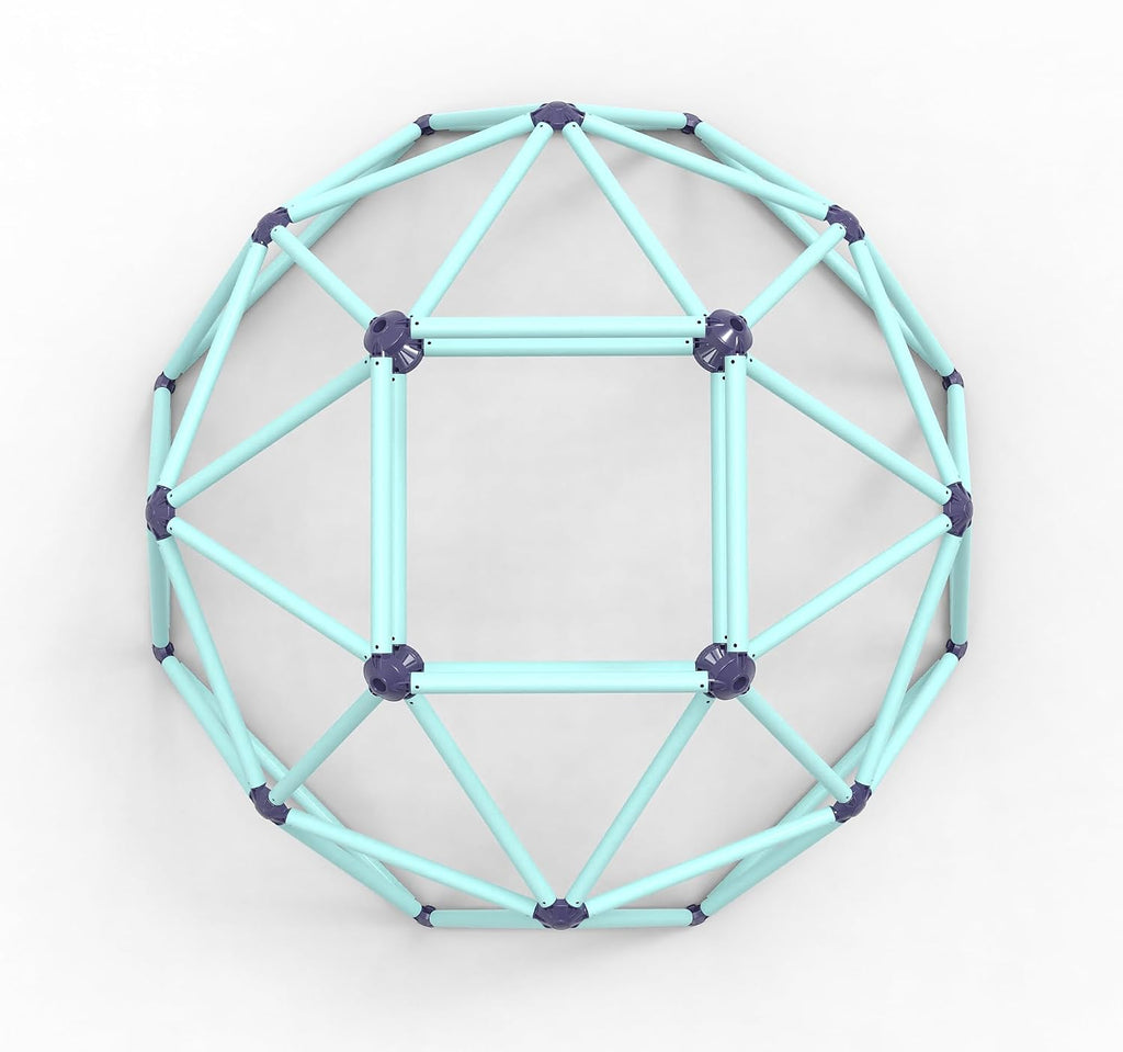 Geometric Climbing Dome - Sturdy Steel Frame, All-Weather, for Kids 3-10 (Blue)