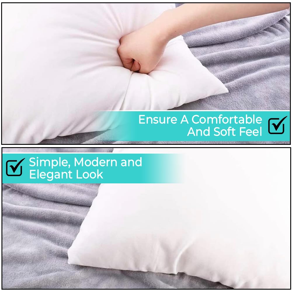 Throw Pillow Inserts (Set of 2, White), 16x16 Inches - Premium Cushion Fillers for Sofa, Bed, and Home Décor (16x16