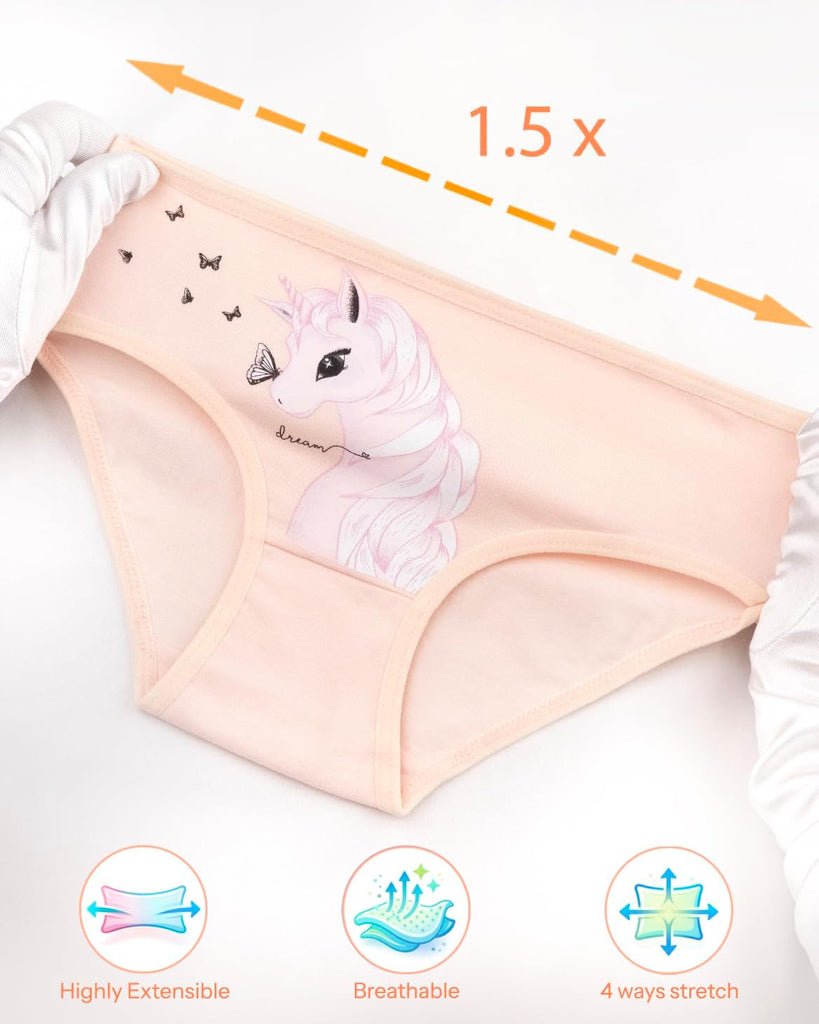 Girls' Soft Cotton Underwear - Kids Bikini Brief Panties for Girls and Toddlers Pack, Age