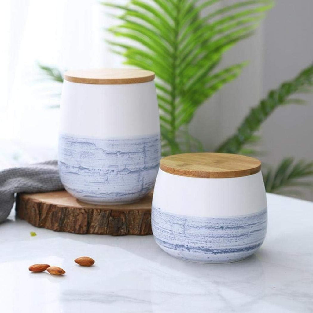 Kitchen Canisters Ceramic Food Storage Jar Containers with Airtight Seal Lid for Coffee Beans Chutneys Sugar Flour