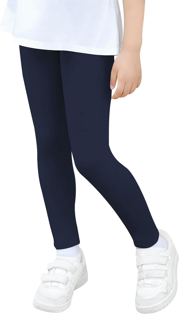 Girls Leggings 4 Pack Cotton Blend Stretch Full Length Pants