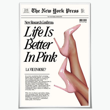Trendy Baby Pink Poster 70s Canvas Prints The New York Press Wall Life Is Better in Pink Hot Girl Posters Preppy