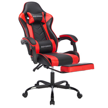 Gaming Chair with Footrest, Ergonomic High Back Computer Chair, Height Adjustable Swivel Office Chair with Lumbar