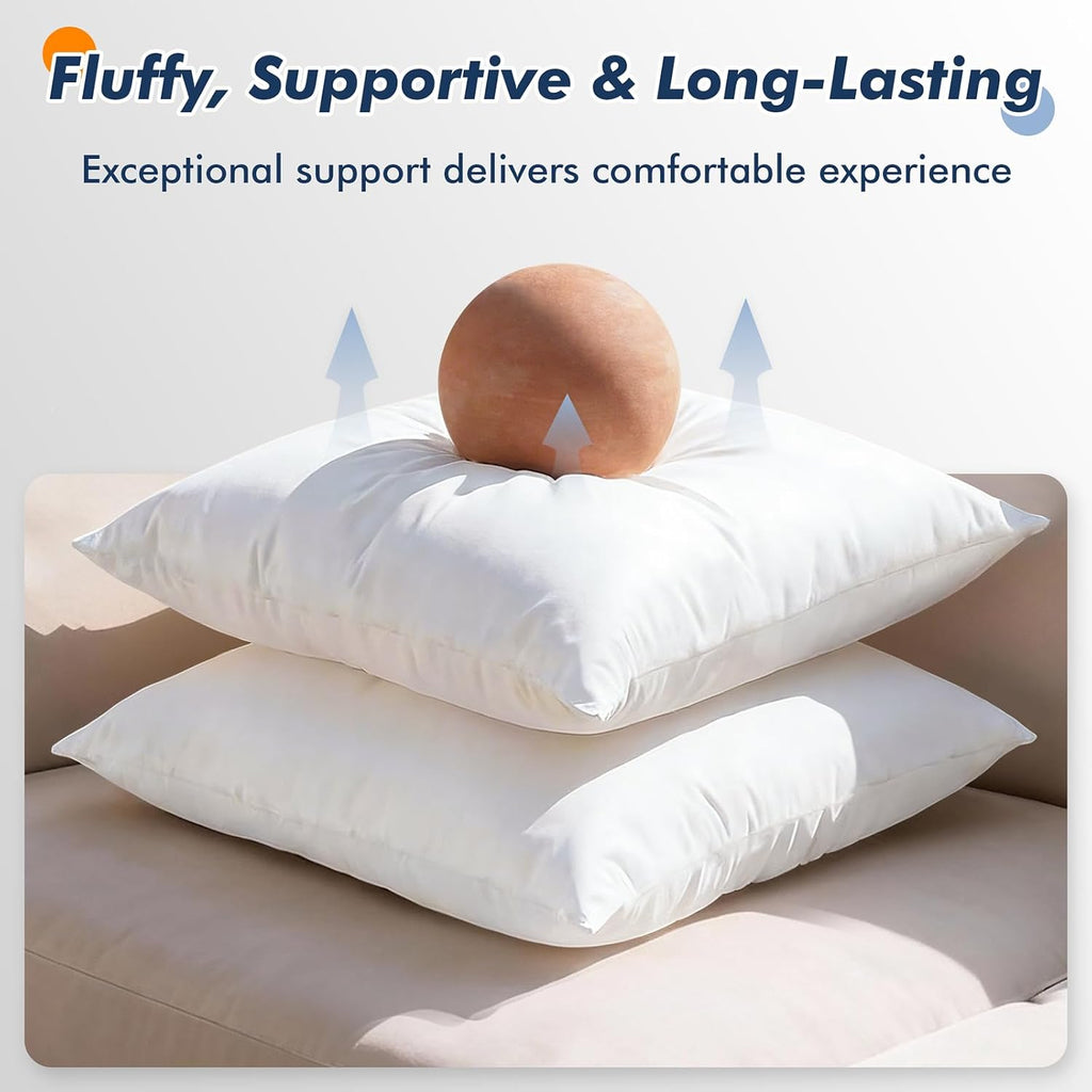 18x18 Outdoor Pillows, Water Resistant Throw Pillow Insert - Set of 4