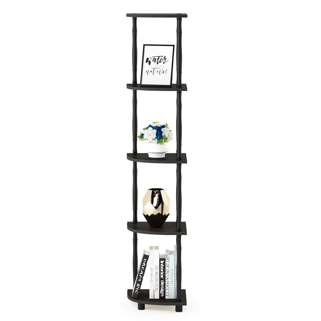Turn-N-Tube 5 Tier Corner Display Rack Multipurpose Shelving Unit with Classic Tubes, Espresso/Black (/BK)