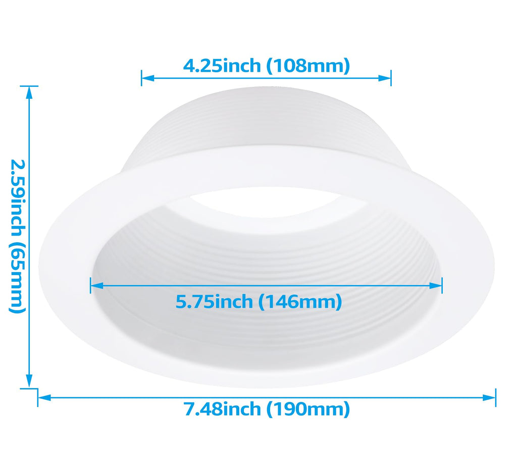 6 Inch Integrated Can Light Trim, White