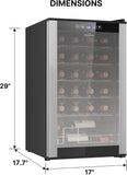 24 Bottle Wine Cooler Black Compressor Wine Fridge | 2.4 cu ft (68 L) Freestandi
