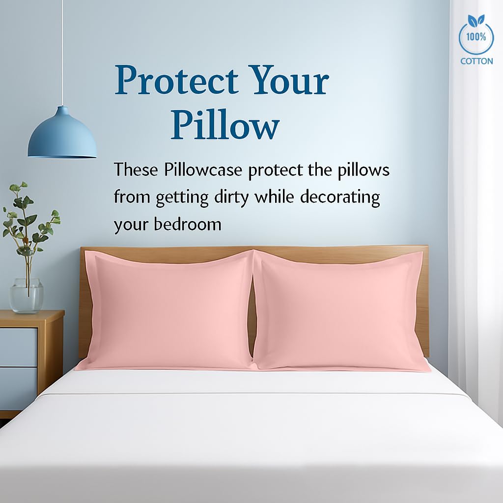 Set of 2 Oxford Pillowcases - 56x79cm Extra Large Pillow Cases - 100% Egyptian Cotton - 600 Thread Count - Extra
