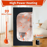 1-Person Portable Steam Sauna Tent for Home, 3L 1500W Sauna Box for Relaxation & Detoxification with Folding Chair