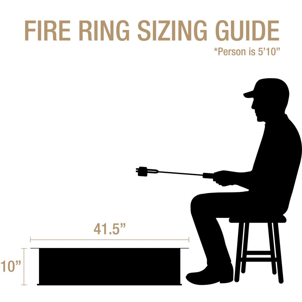 36" Solid Steel Square Fire Ring