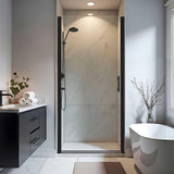 Pivot Shower Door 32-33.2" W x 72" H, Frameless Pivot Shower Door, 1/4"(6mm) SGCC Tempered Glass Shower Door