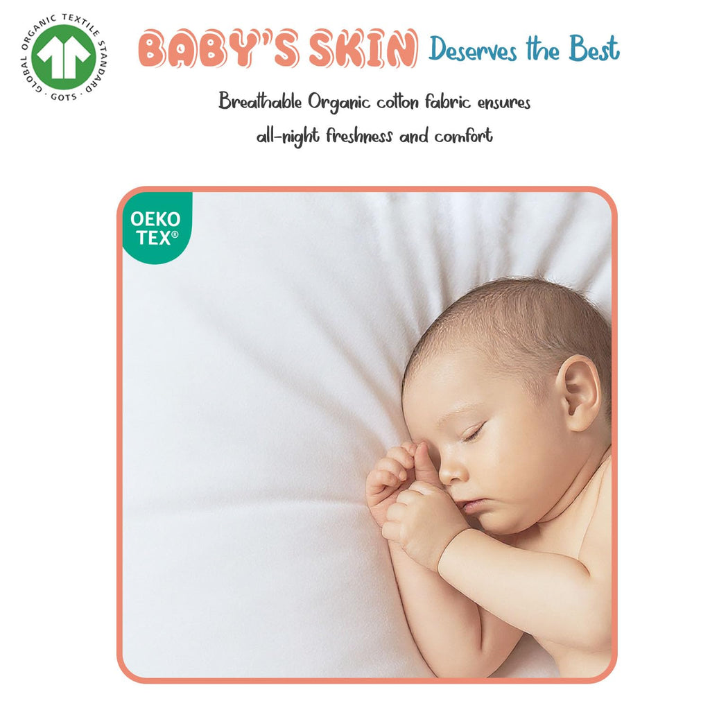 Organic Cotton Crib Sheet, White, 2-Piece, Fitted, Unisex