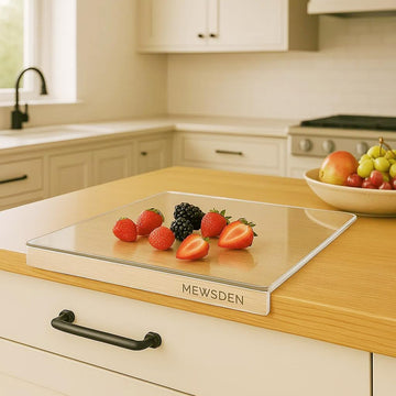 Acrylic Cutting Board with Counter Lip, Clear Cutting Boards for Countertop Protector, Non-Slip Dough Mat Counter