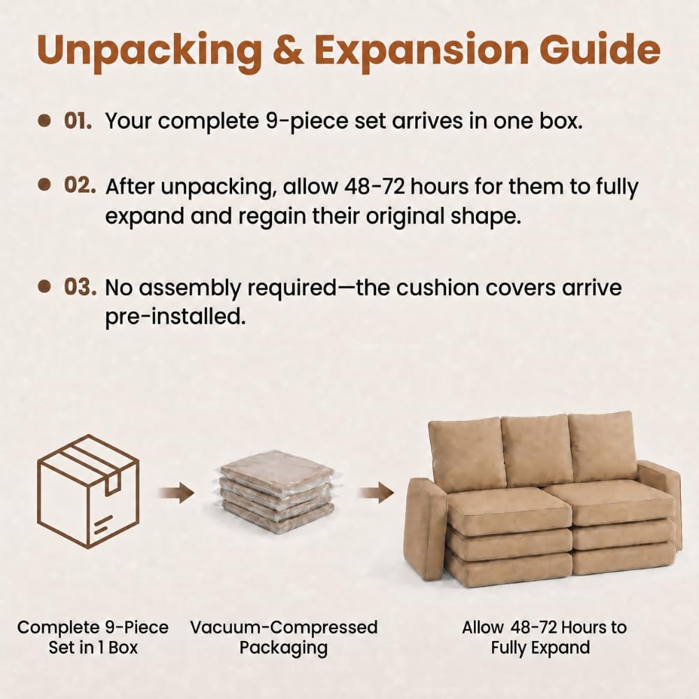 25.6" x 25.6" Outdoor Cushions Replacement Furniture, Deep Wide Seat Back Cushions Conversation Set, Splash-Proof &