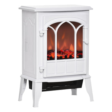 22" Electric Fireplace Stove Freestanding Fire Place Heater White