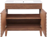 Render 36" Bathroom Vanity in Walnut White A133-B08P3RM7ZB