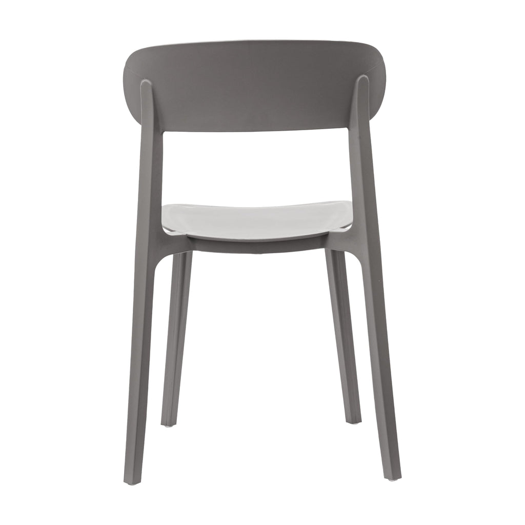 Indoor-Outdoor All-Weather Resin Stacking Chair, Gray