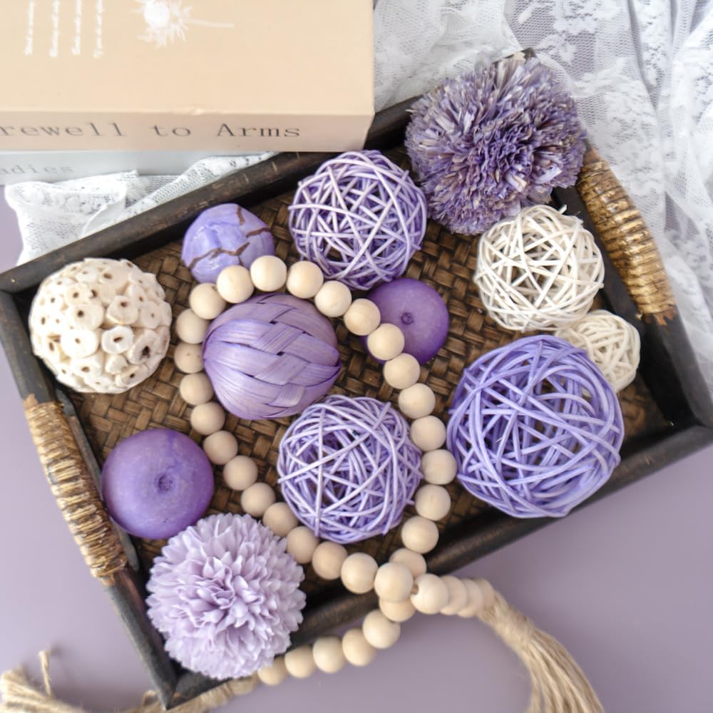 Decorative Balls for Bowls, Bowl Vase Filler, Lilac Purple
