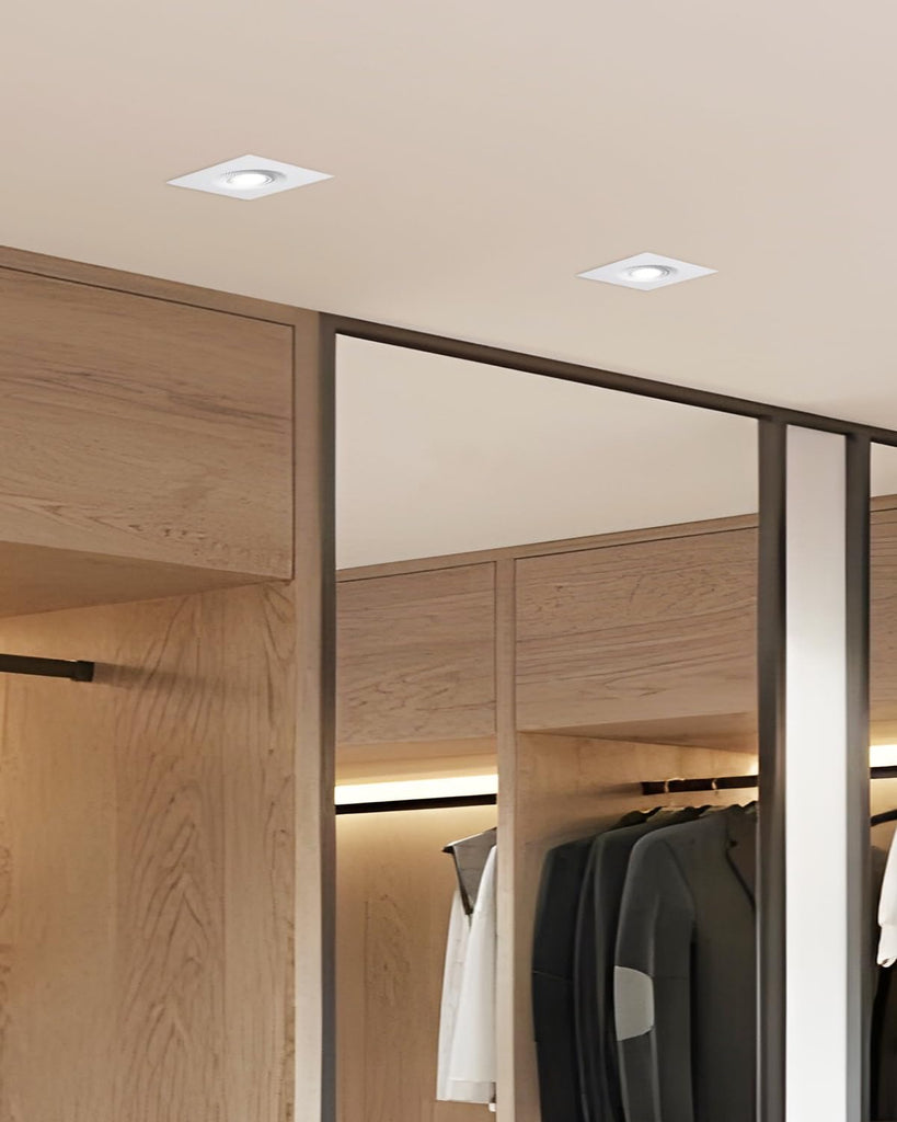 4 Inch 6 Pack Square Recessed Lighting, 8W 5CCT Adjustable Canless Wafer Downlight, 360° Rotatable and 30° Tiltable