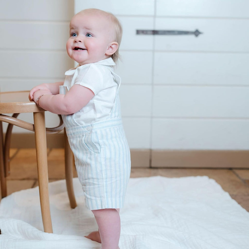 Kids' Layette Baby Boy Woven Bodysuit and Overall Piece Set