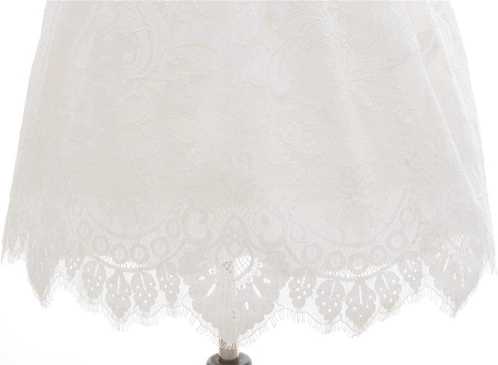 Baby Girls Lace Dress Christening Baptism Gowns Outfit with Bonnet