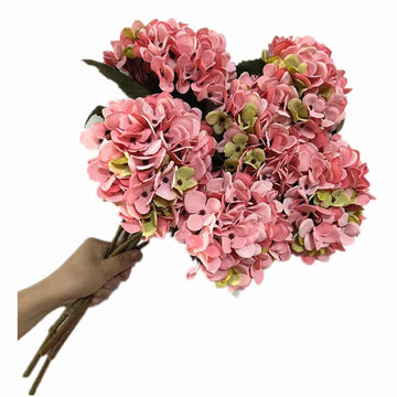 6pcs Artificial Autumn Flower Branch Faux Silk Hortensia for Wedding Centerpieces Home Party Floral Arrangement Decor