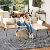3-Piece Wicker Outdoor Patio Furniture Set - Conversation | Beige for Backyard, Garden & Porch