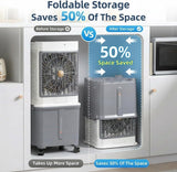 Upgraded Cooling 10 Gallon Evaporative Air Cooler, Swamp Cooler with 120° Oscillation, 7-Hour Timer, Remote Control