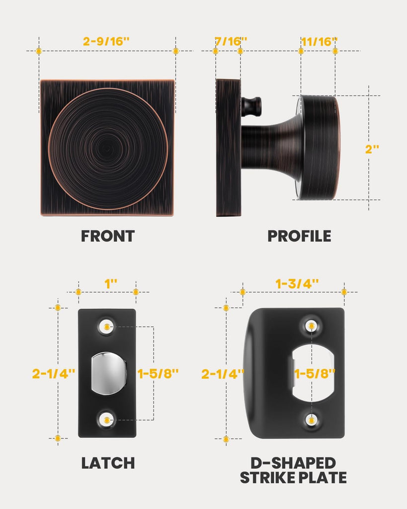 Oil Rubbed Bronze Door Knobs Interior Privacy Door Knobs 6 Pack