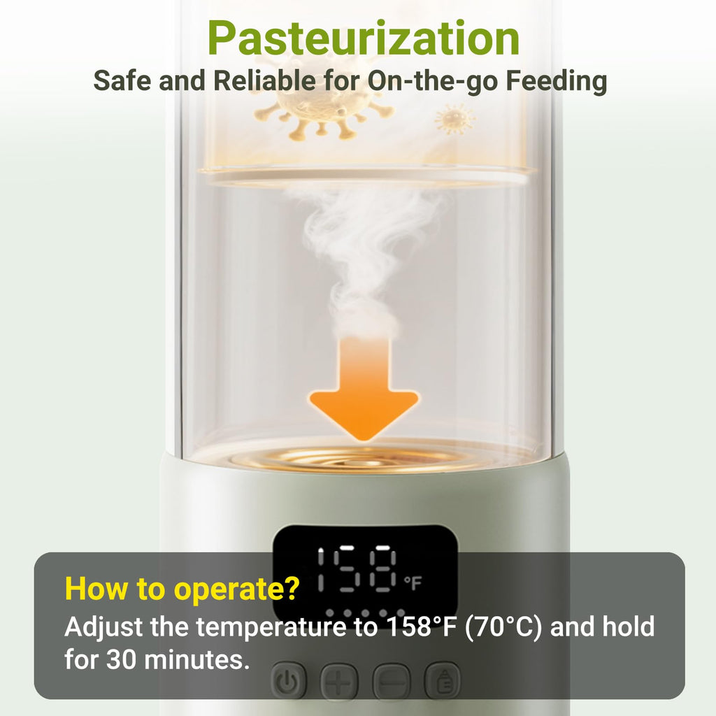 Portable Bottle Warmer, 17oz Large Capacity Milk Warmer for Baby, Fast Heating for Breast Milk & Formula & Water