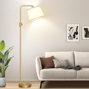Dimmable Floor Lamp, 1000 Lumens LED Edison Bulb Included, Arc Floor Lamps Modern Standing Lamp with Shade