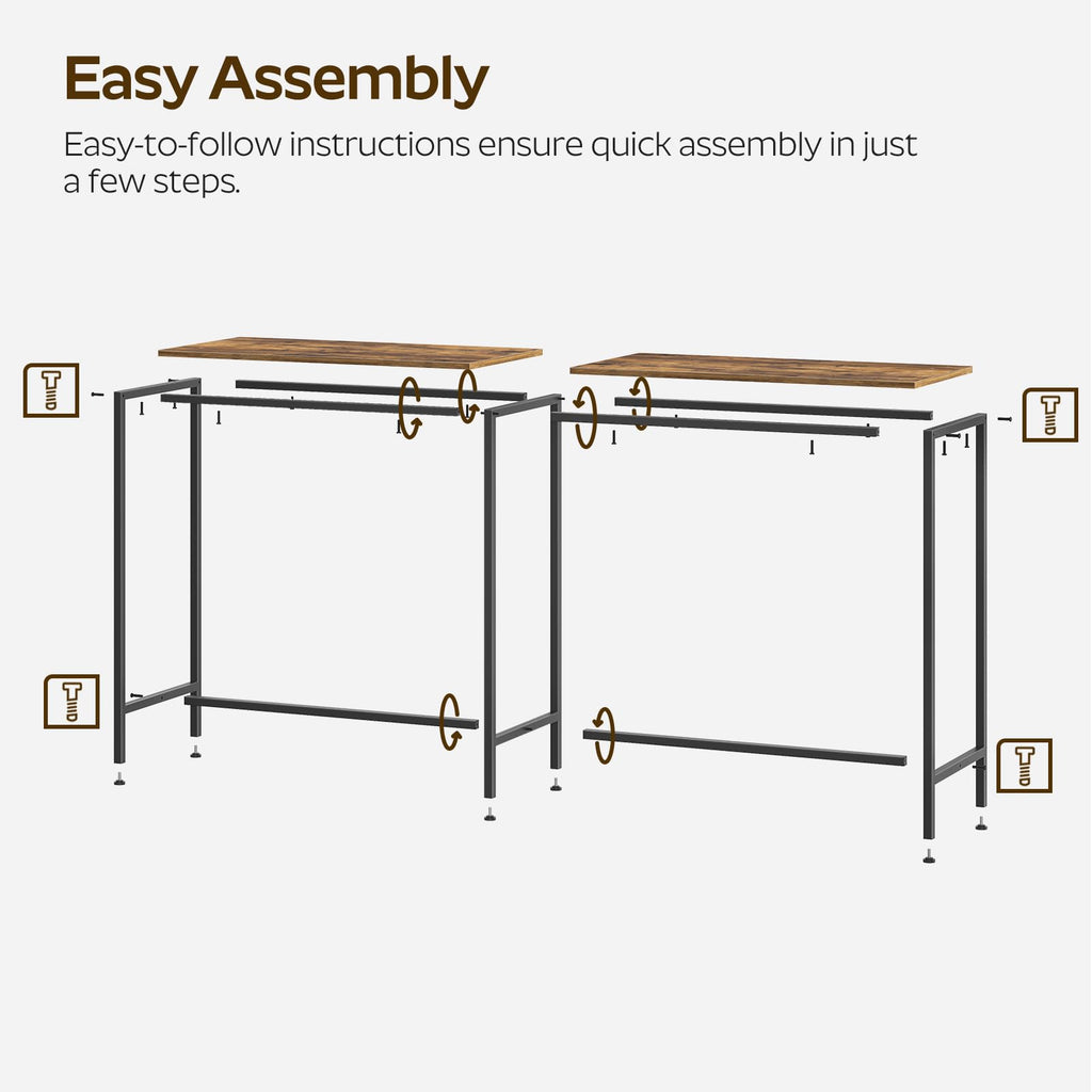 63" Long Bar Table, Counter Bar Height Table, High Top Table, Rectangular Bar Pub, Rustic Brown and Black BT06BR