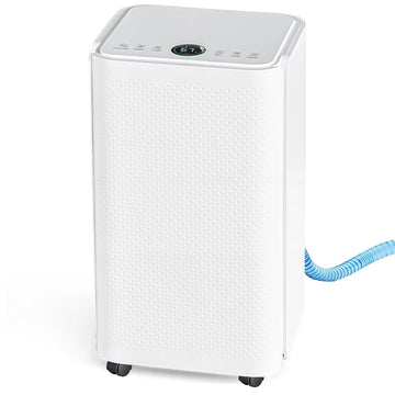 30Pints Dehumidifier with Drain Hose, 2,000 Sq.Ft Dehumidifier for Basement, 0.53 Gallon Tank, Low 38dB