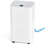 30Pints Dehumidifier with Drain Hose, 2,000 Sq.Ft Dehumidifier for Basement, 0.53 Gallon Tank, Low 38dB