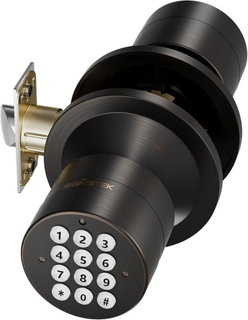Keyless Entry Door Lock,Door Knob with Keypad,Smart Code Door Lock,Mute Mode,Passage Function, Easy to Install,Oil