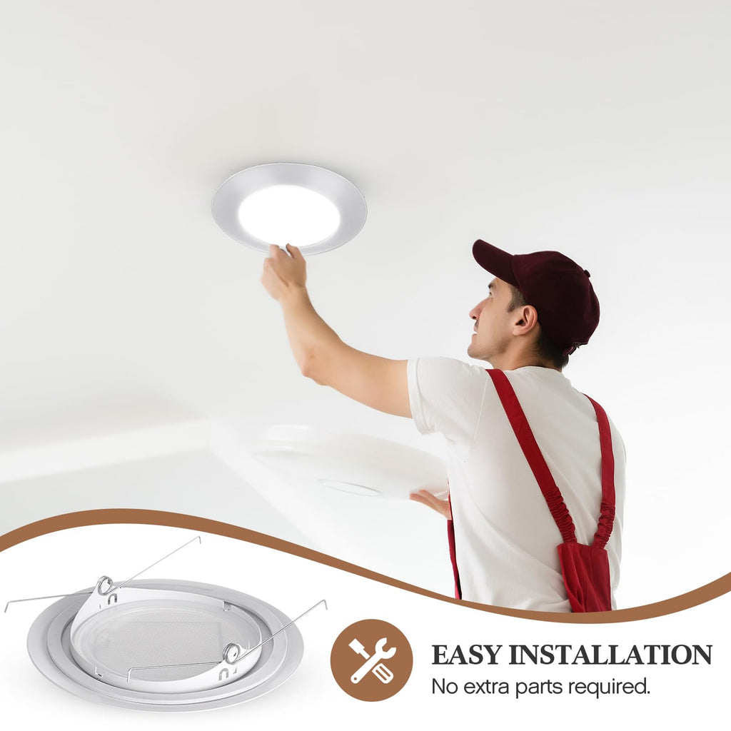2 Pcs 6 in Shower Trim Recessed Light Covers with Albalite Lens