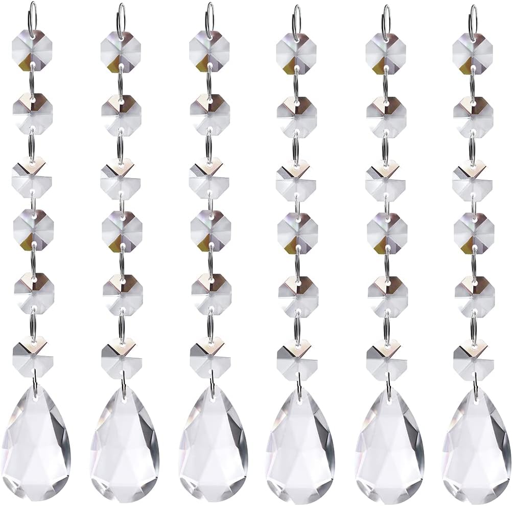 30PCS Clear Acrylic Crystal Ornament Beads Garland Chandelier Hanging Crystals for Wedding Party Celebration