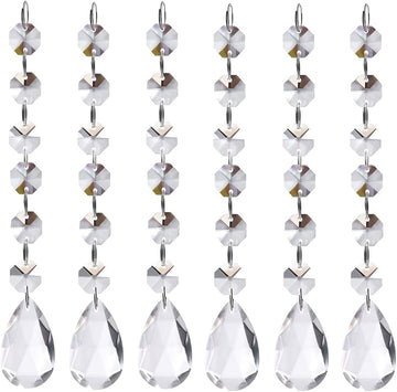 30PCS Clear Acrylic Crystal Ornament Beads Garland Chandelier Hanging Crystals for Wedding Party Celebration