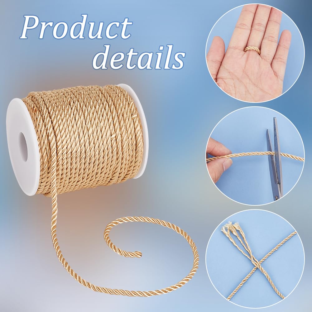 M Graduation Honor Cords Gold Cord Trim Handmade Cording Handfasting Braided Cord Window Bow Ties Crafts - 32 Yards 3m