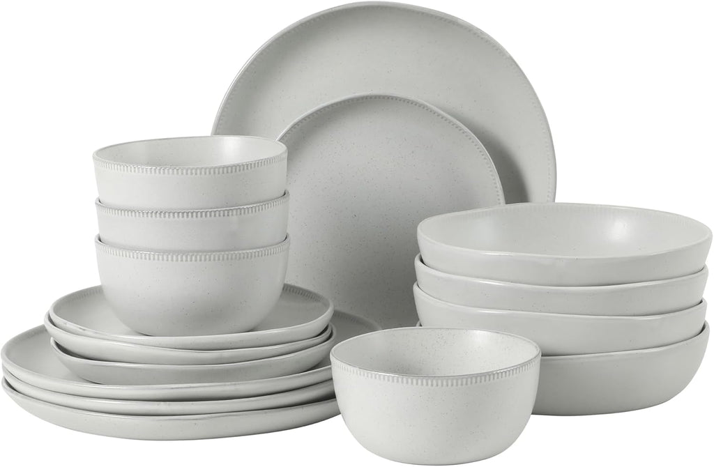 Menlo Park 16-Piece Pottery Clay Stoneware Dinnerware Set
