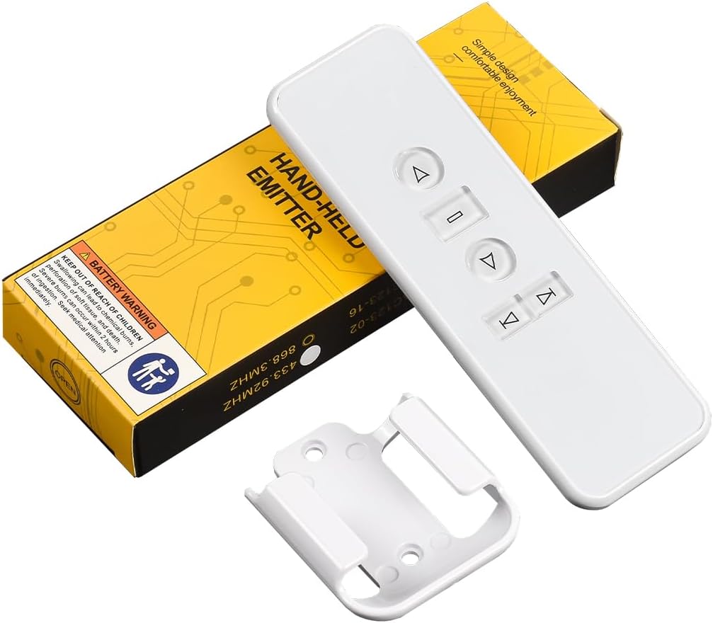 2 Channel Controller, RF433.92 Transmitter, Motorized Roller - AC123 02 White