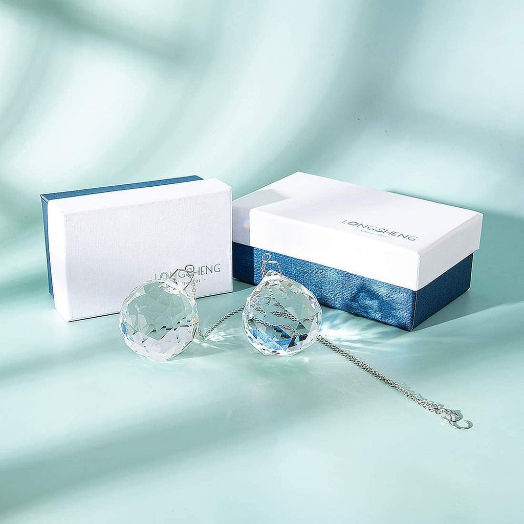 40mm Hanging Crystals for Windows Crystals Suncatcher Rainbow Maker Crystal Glass Ball Pendant for Hanging Clear Pack
