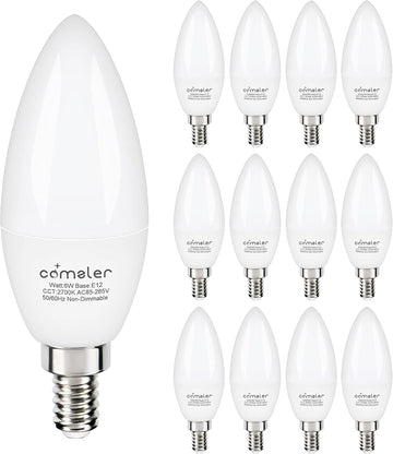 E12 LED Candelabra Light Bulb 60W Equivalent 2700K Warm White