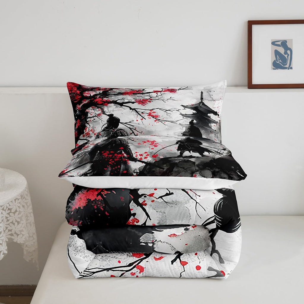 Japanese Samurai Comforter Set Queen Size Boys Girls