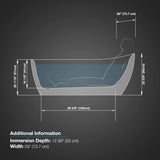 Isaac 58 in. Seamless White Acrylic Freestanding Slipper Bathtub