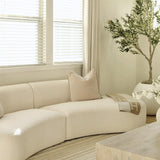 Acanva Modern Curved Sectional Living Room Couch, Minimalist Comfy Boucle Fabric Modular Sofa for Apartment